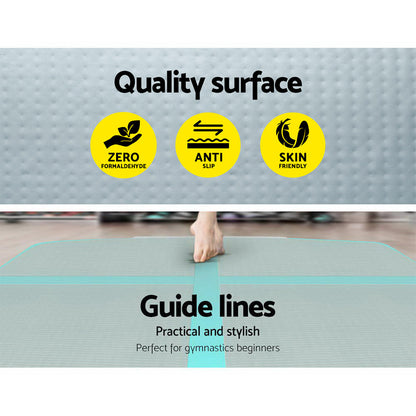 Gofun 4X1M Inflatable Air Track Mat With Pump Tumbling Gymnastics Green