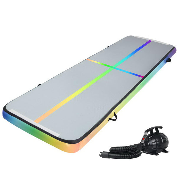  4M Air Track Gymnastics Tumbling Exercise Mat Inflatable Mats 20Cm Thick + Pump