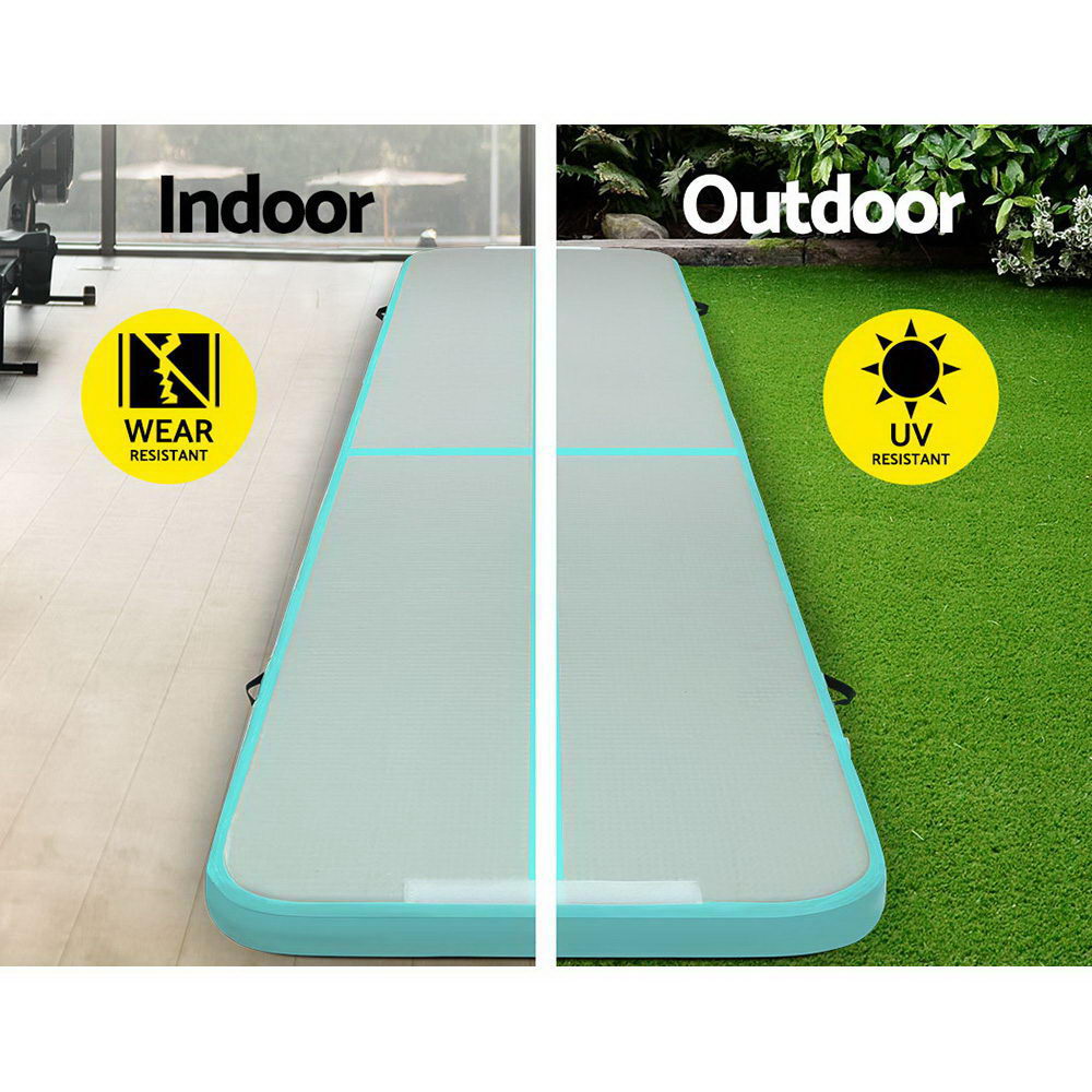 Gofun 5X1M Inflatable Air Track Mat With Pump Tumbling Gymnastics Green