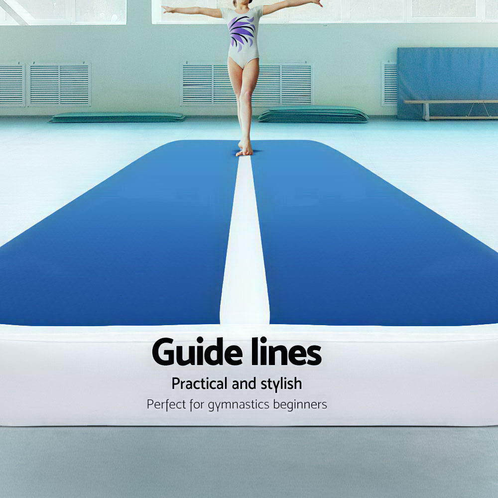 5X1M Inflatable Air Track Mat 20Cm Thick With Pump Tumbling Gymnastics Blue