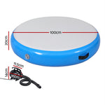 1m Air Track Spot Inflatable Gymnastics Tumbling Mat Round W/ Pump