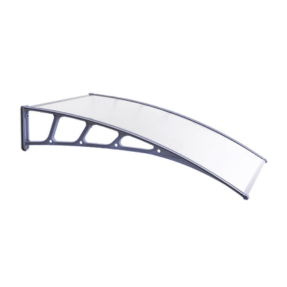 Window Door Awning Canopy 1.5Mx4M Transparent Sheet Grey Plastic Frame