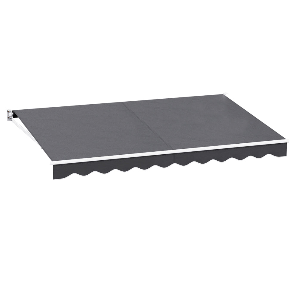 Retractable Folding Arm Awning Manual Sunshade 4Mx2.5M Grey