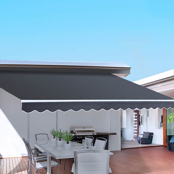  Folding Arm Awning Outdoor Awning Canopy Retractable 5Mx2.5M Grey