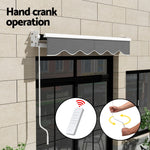 Folding Arm Awning Motorised Outdoor Sunshade - Grey