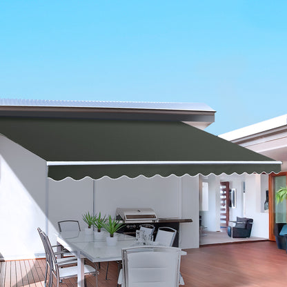 Retractable Folding Arm Awning Motorised Sunshade 2.5Mx2M Grey