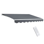 Retractable Folding Arm Awning Motorised Sunshade 3Mx2.5M Grey