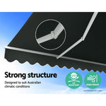 Retractable Folding Arm Awning Motorised Sunshade 3Mx2.5M Grey