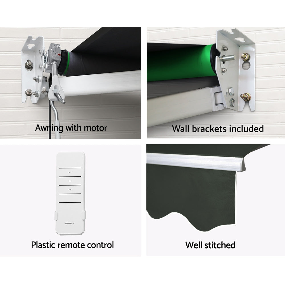 Retractable Folding Arm Awning Motorised Sunshade 3Mx2.5M Grey