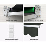 Retractable Folding Arm Awning Motorised Sunshade 3Mx2.5M Grey