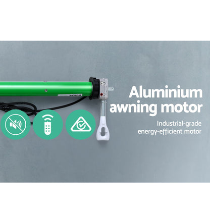 Folding Arm Awning Motorised Outdoor Sunshade - Grey