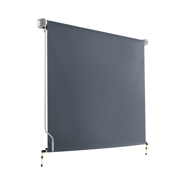  1.8X2.5M Outdoor Blinds Awning Roll Down Canopy Retractable Outdoor Blinds Window Shade Grey