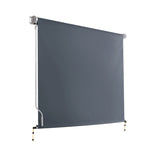 2.4X2.5M Outdoor Blinds Awning Roll Down Canopy Retractable Outdoor Blinds Window Shade Grey
