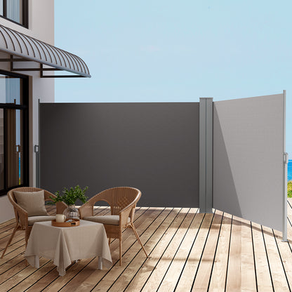 Side Awning Sun Shade Outdoor Blinds Retractable Screen Grey