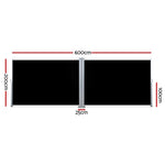 Side Awning Outdoor Blinds Sun Shade Retractable Screen 2X6M Bk