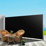 Side Awning Outdoor Blinds Sun Shade Retractable Screen 1.8X3M Bk