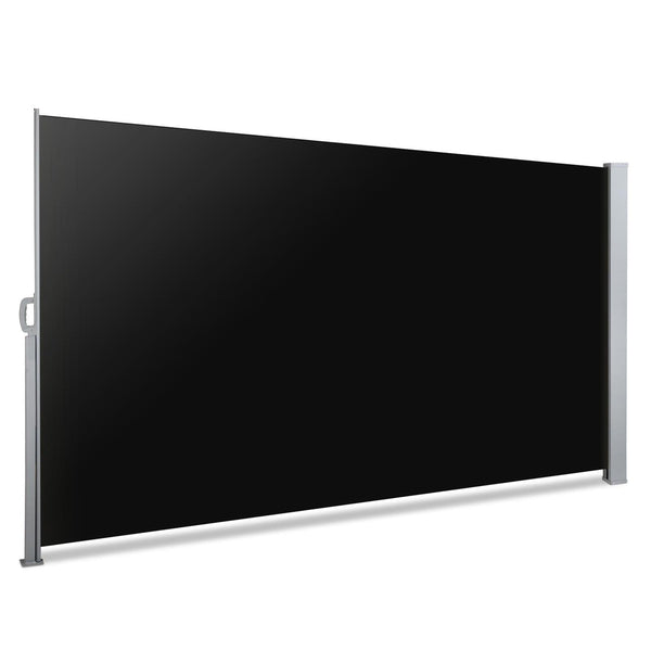  Side Awning Sun Shade Outdoor Retractable Privacy Screen 2X3M Black