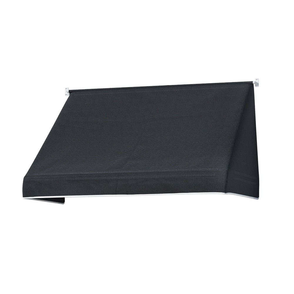 Window Door Awning 1.2Mx0.6Mx0.6M Black Polyester Fabric Steel Frame