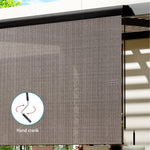 3X2.5M Outdoor Blinds Awning Roll Down Retractable Knit Fabric Outdoor Blinds Window Shade Brown