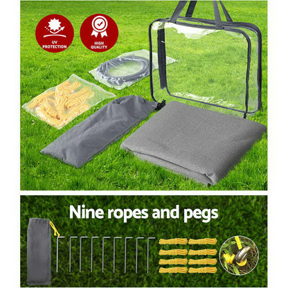 Caravan Privacy Screen 4.3X1.95M End Wall Side Sun Shade, Grey