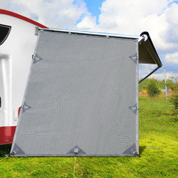 Caravan Privacy Screen 1.95X2.2M Sun Shade End Wall Side, Grey
