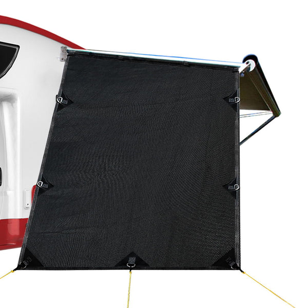  Caravan Privacy Screen 1.95X2.2M Sun Shade End Wall Side, Black