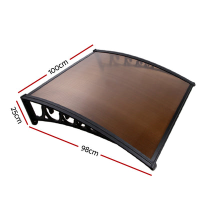 Window Door Awning? 1Mx1M Brown Hollow Sheet Plastic Frame