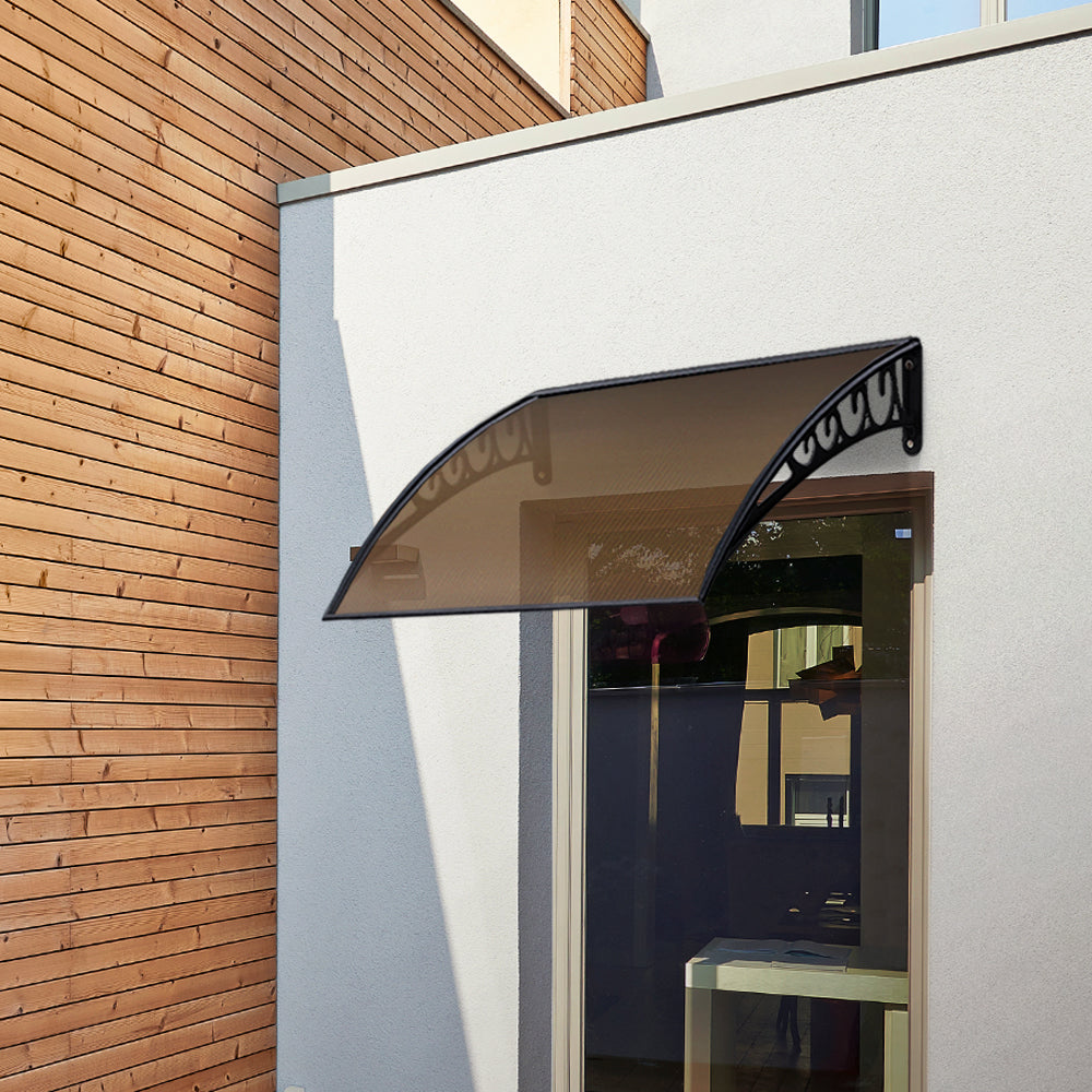 Window Door Awning? 1Mx1M Brown Hollow Sheet Plastic Frame
