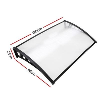 Window Door Awning 1Mx1.2M Transparent Hollow Sheet Plastic Frame