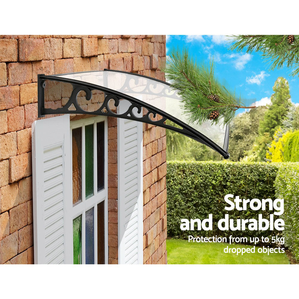Window Door Awning 1Mx1.5M Transparent Hollow Sheet Plastic Frame