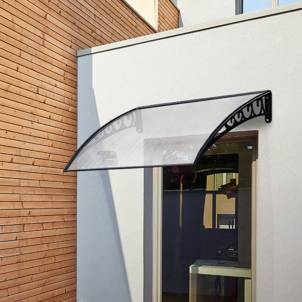 Window Door Awning 1Mx1.5M Transparent Hollow Sheet Plastic Frame
