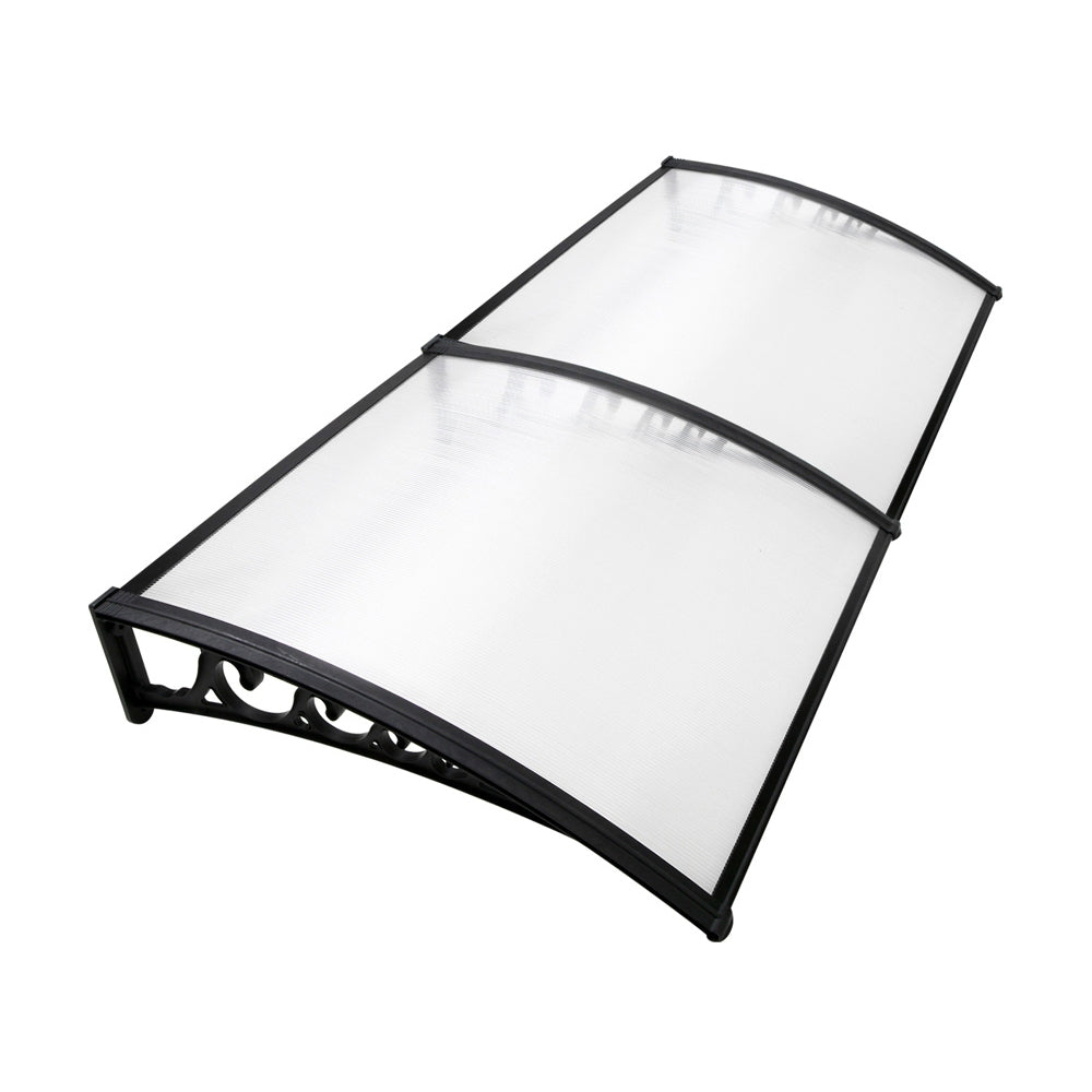 Window Awning Door Canopy 1Mx2M Transparent Hollow Sheet Plastic Frame