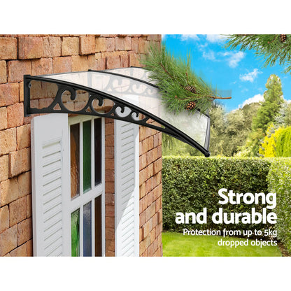 Window Door Awning 1Mx2.4M Transparent Hollow Sheet Plastic Frame