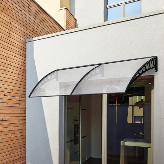 Window Door Awning 1Mx3M Transparent Hollow Sheet Plastic Frame