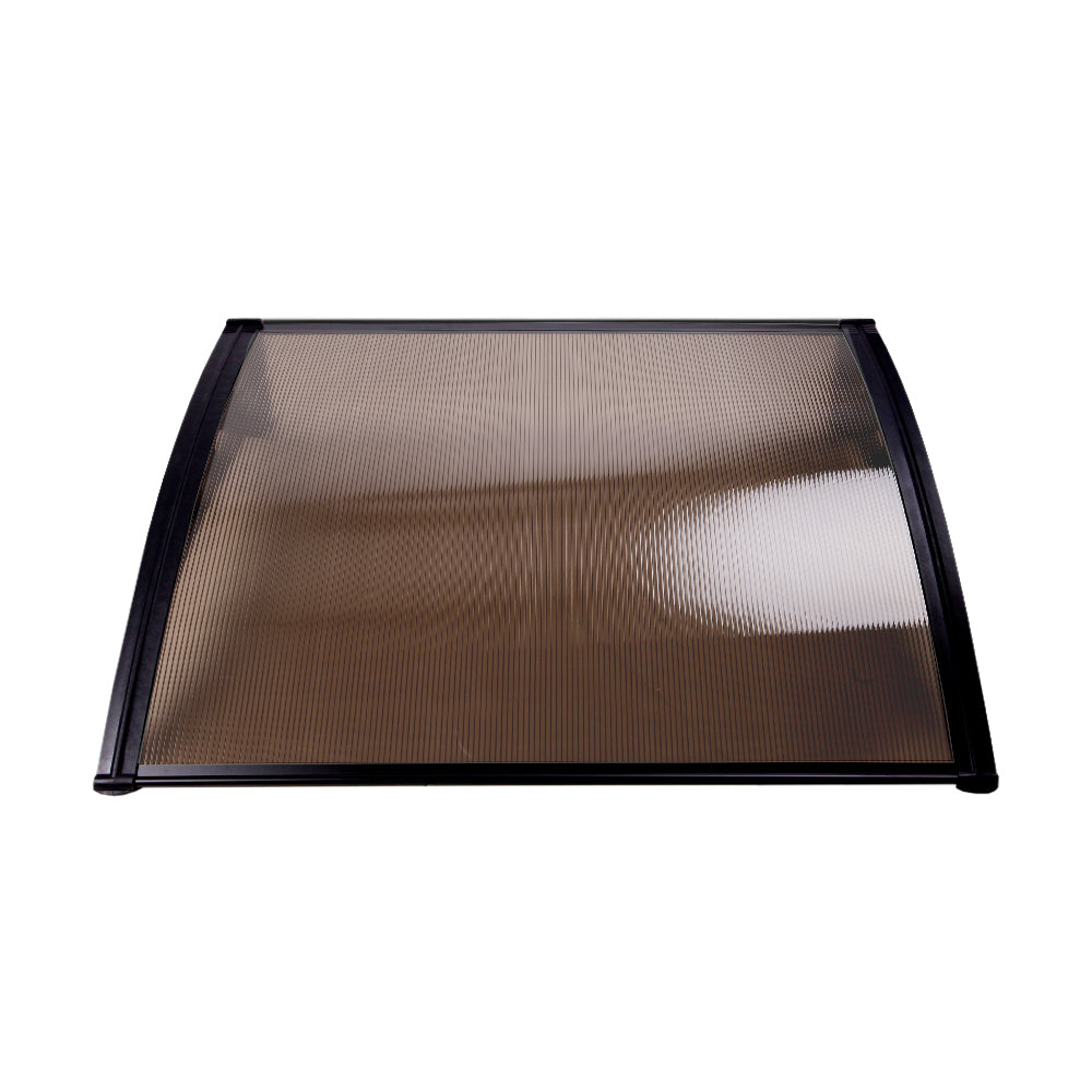 Window Door Awning 1Mx3M Brown Hollow Sheet Plastic Frame