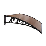 Window Door Awning 1Mx4M Brown Hollow Sheet Plastic Frame