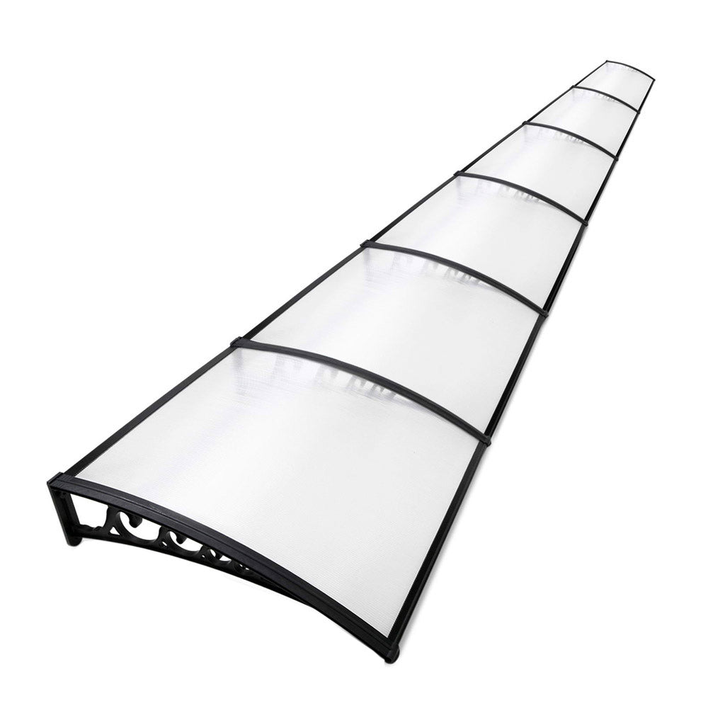 Window Door Awning 1Mx6M Transparent Hollow Sheet Plastic Frame