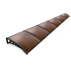 Window Door Awning 1Mx6M Brown Hollow Sheet Plastic Frame