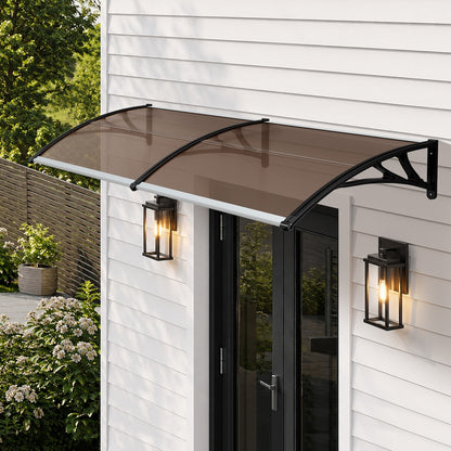 Door Awning Brown Canopy 300x100x26cm