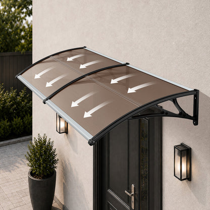 Door Awning Brown Canopy 300x100x26cm