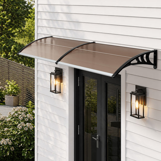 Door Awning Brown Canopy 300x76x23cm