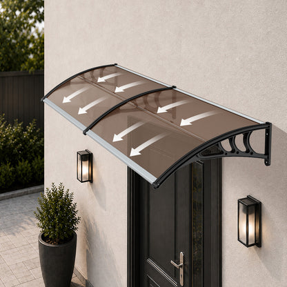 Door Awning Brown Canopy 300x76x23cm
