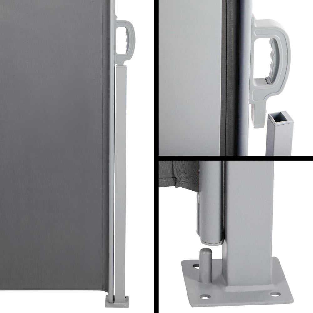 Side Awning Sun Shade Outdoor Retractable Privacy Screen 2Mx6M Grey