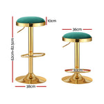 Bar Stools Kitchen Dining Chairs Velvet Padded Stool Green
