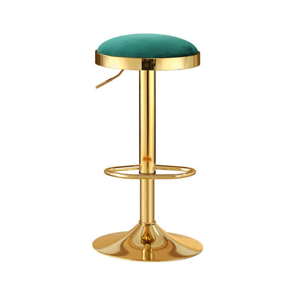 4x Bar Stools Kitchen Dining Chairs Velvet Padded Stool Green