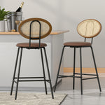 2X Bar Stools Pu Leather Stools Brown