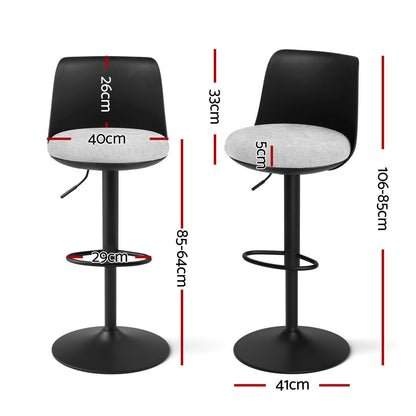 Black chair 41x46x85cm, rear view