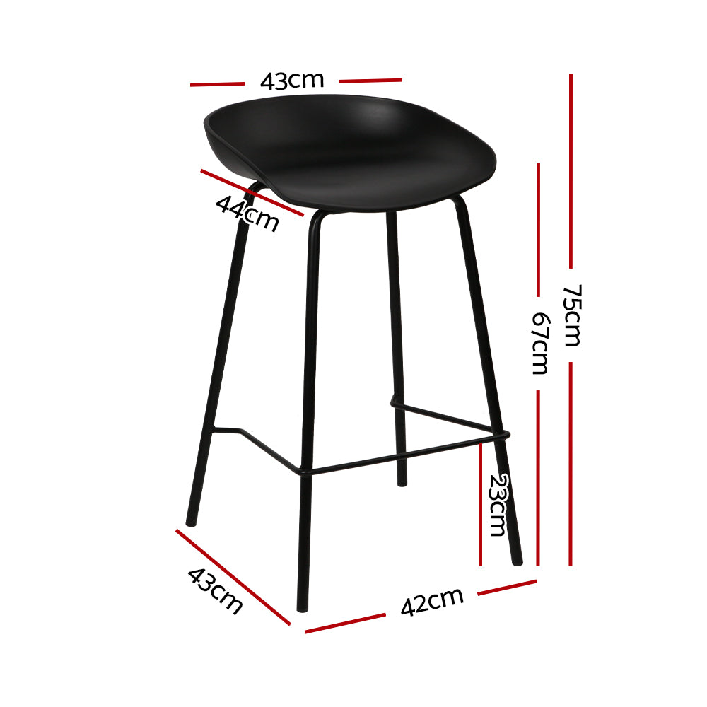 2X Bar Stools Kitchen Counter Stools Metal