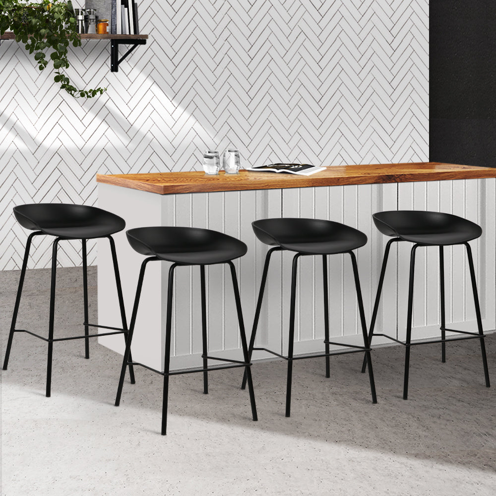 4X Bar Stools Kitchen Counter Stools Metal