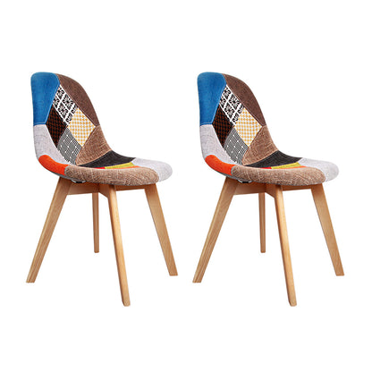 Dining Chairs Set of 2 Fabric Retro Replica DSW - 46×42×75cm